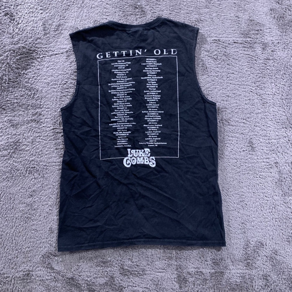 Luke Combs World Tour 2023 Muscle Tank Top Mens Medium Black Going Going Gone - Picture 3 of 7